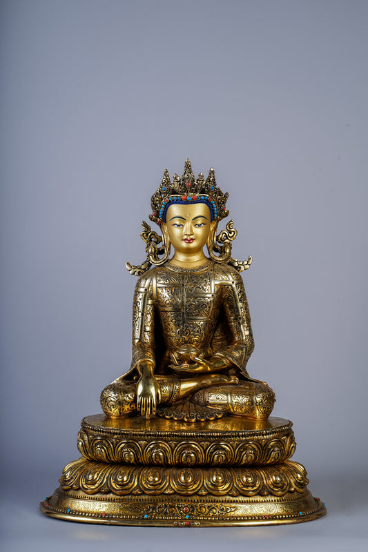 12 inch/ 33 cm Shakyamuni Buddha With Crown | བཅོམ་ལྡན་འདས། | 释迦牟尼