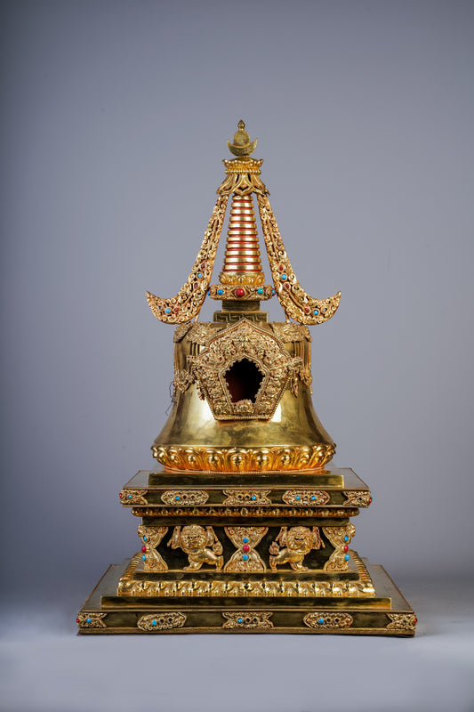 22 inch/ 56 cm Parinirvana Stupa | མྱང་འདས་མཆོད་རྟེན