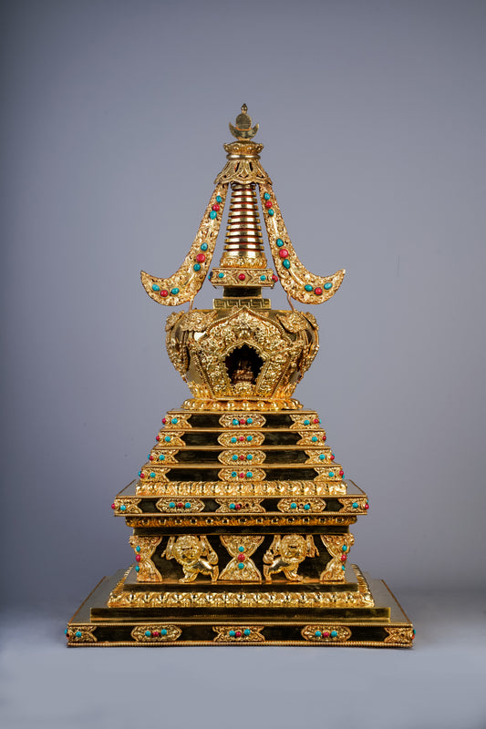 22 inch/ 56 cm The Enlightenment Stupa | བྱང་ཆུབ་མཆོད་རྟེན་ | 赞秋雕塔